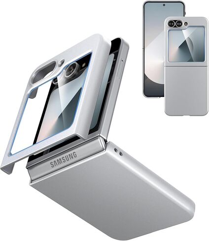 Case for Samsung Galaxy Z Flip 7 (2025) with Built-in Cover Screen Protector, Thin Hard Matte Polycarbonate Phone Case for Galaxy Z Flip7 - Red in Kuwait