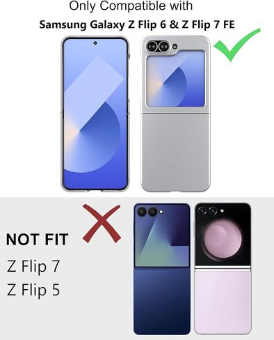 Case for Samsung Galaxy Z Flip 7 (2025) with Built-in Cover Screen Protector, Thin Hard Matte Polycarbonate Phone Case for Galaxy Z Flip7 - Red in Kuwait