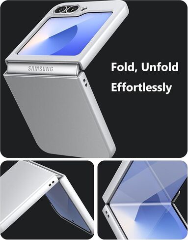 Case for Samsung Galaxy Z Flip 7 (2025) with Built-in Cover Screen Protector, Thin Hard Matte Polycarbonate Phone Case for Galaxy Z Flip7 - Red in Kuwait