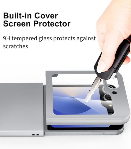 Case for Samsung Galaxy Z Flip 7 (2025) with Built-in Cover Screen Protector, Thin Hard Matte Polycarbonate Phone Case for Galaxy Z Flip7 - Red in Kuwait