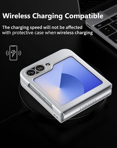 Case for Samsung Galaxy Z Flip 7 (2025) with Built-in Cover Screen Protector, Thin Hard Matte Polycarbonate Phone Case for Galaxy Z Flip7 - Red in Kuwait