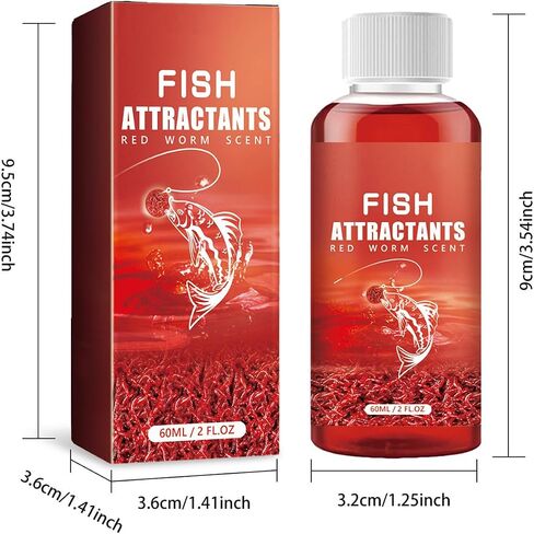 Red Worm Liquid, Red40 Ink Fishing Liquid, Red Worms Fish Attractant, Fishing Scent Attractant for Trout, Cod, Carp, and Sea Bass in Saudi Arabia