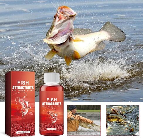 Red Worm Liquid, Red40 Ink Fishing Liquid, Red Worms Fish Attractant, Fishing Scent Attractant for Trout, Cod, Carp, and Sea Bass in Saudi Arabia
