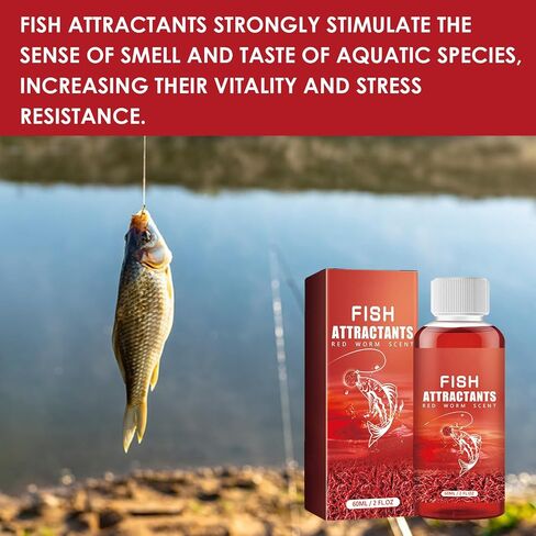 Red Worm Liquid, Red40 Ink Fishing Liquid, Red Worms Fish Attractant, Fishing Scent Attractant for Trout, Cod, Carp, and Sea Bass in Saudi Arabia