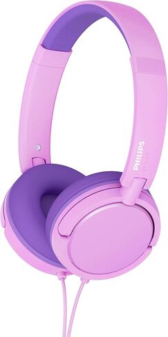Philips K2019 Wired Headphones for School, Kids Headphones with Cord, Durable and Foldable, Safe Volume Limited, Ultra Lightweight, Built-in Microphone, On-Ear Girls Boys Toddler Headphone, Pink in Saudi Arabia