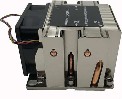 LGA3647-2U-S82 وحدة المعالجة المركزية برودة 205 واط ل LGA 3647 مربع نوع المبرد 2U بالوعة الحرارة 4 أنابيب الحرارة الجانب ضربة مروحة التبريد in Saudi Arabia