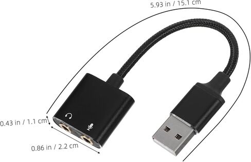 محول بطاقة صوت USB خارجي غامض مع مقسم مقبس سماعة الرأس ومحول الميكروفون لأجهزة الكمبيوتر المحمول والأجهزة اللوحية التوصيل والتشغيل صوت ثابت واضح للتوافق مع الأجهزة المتعددة in Saudi Arabia