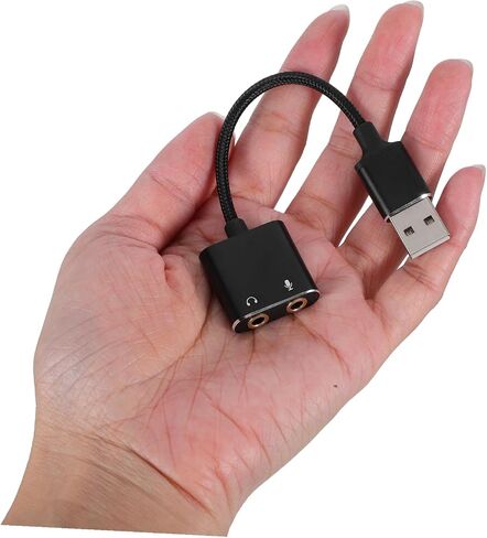 محول بطاقة صوت USB خارجي غامض مع مقسم مقبس سماعة الرأس ومحول الميكروفون لأجهزة الكمبيوتر المحمول والأجهزة اللوحية التوصيل والتشغيل صوت ثابت واضح للتوافق مع الأجهزة المتعددة in Saudi Arabia