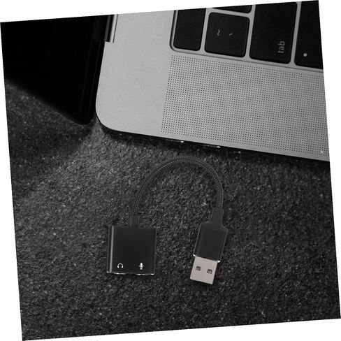 محول بطاقة صوت USB خارجي غامض مع مقسم مقبس سماعة الرأس ومحول الميكروفون لأجهزة الكمبيوتر المحمول والأجهزة اللوحية التوصيل والتشغيل صوت ثابت واضح للتوافق مع الأجهزة المتعددة in Saudi Arabia