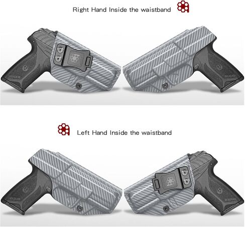 Ruger Security 9 Holster IWB Kydex Holster Fit مخصص: Ruger Security 9 Pistol - حزام الخصر الداخلي المخفي - احتفاظ قابل للتعديل والاحتفاظ بـ "Posi-Click" - بدون تآكل / غضب - الولايات المتحدة الأمريكية مصنوعة بواسطة Amberide in Kuwait