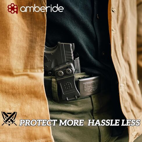 Ruger Security 9 Holster IWB Kydex Holster Fit مخصص: Ruger Security 9 Pistol - حزام الخصر الداخلي المخفي - احتفاظ قابل للتعديل والاحتفاظ بـ "Posi-Click" - بدون تآكل / غضب - الولايات المتحدة الأمريكية مصنوعة بواسطة Amberide in Kuwait