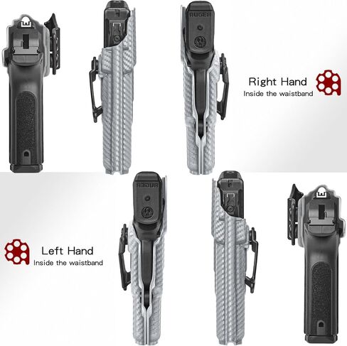 Ruger Security 9 Holster IWB Kydex Holster Fit مخصص: Ruger Security 9 Pistol - حزام الخصر الداخلي المخفي - احتفاظ قابل للتعديل والاحتفاظ بـ "Posi-Click" - بدون تآكل / غضب - الولايات المتحدة الأمريكية مصنوعة بواسطة Amberide in Kuwait