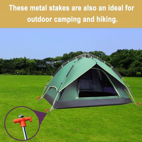 Urgudtul Galvanized Non-Rust Metal Tent Stakes, 10 Inch Heavy Duty Camping Tent Pegs 10pc-Pack in Saudi Arabia
