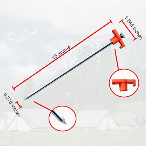 Urgudtul Galvanized Non-Rust Metal Tent Stakes, 10 Inch Heavy Duty Camping Tent Pegs 10pc-Pack in Saudi Arabia