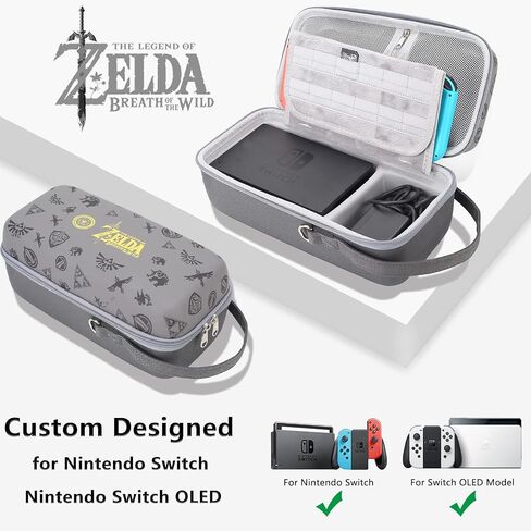 حقيبة تخزين للحمل لجهاز Nintendo Switch/Switch OLED - حامل مدمج - محول شاحن تيار متردد مناسب، Switch Dock/وحدة التحكم الاحترافية - حقيبة سفر محمولة لملحقات وحدة التحكم Switch Console Pro in Kuwait