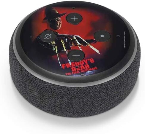 غلاف صوتي من Skinit متوافق مع Amazon Echo Dot 3 - تصميم Nightmare on Elm Street Freddy Krueger المرخص رسميًا in Saudi Arabia