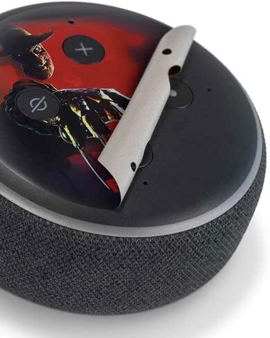 غلاف صوتي من Skinit متوافق مع Amazon Echo Dot 3 - تصميم Nightmare on Elm Street Freddy Krueger المرخص رسميًا in Saudi Arabia