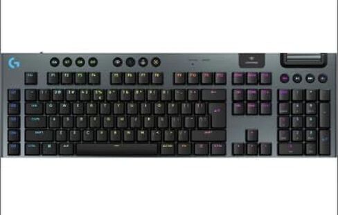 لوحة مفاتيح الألعاب الميكانيكية Logitech G915 Lightspeed RGB، مفتاح لمس GL منخفض المستوى، LIGHTSYNC RGB، دعم Lightspeed اللاسلكي والبلوتوث المتقدم - خطي (متجدد) in Saudi Arabia