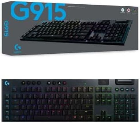 لوحة مفاتيح الألعاب الميكانيكية Logitech G915 Lightspeed RGB، مفتاح لمس GL منخفض المستوى، LIGHTSYNC RGB، دعم Lightspeed اللاسلكي والبلوتوث المتقدم - خطي (متجدد) in Saudi Arabia