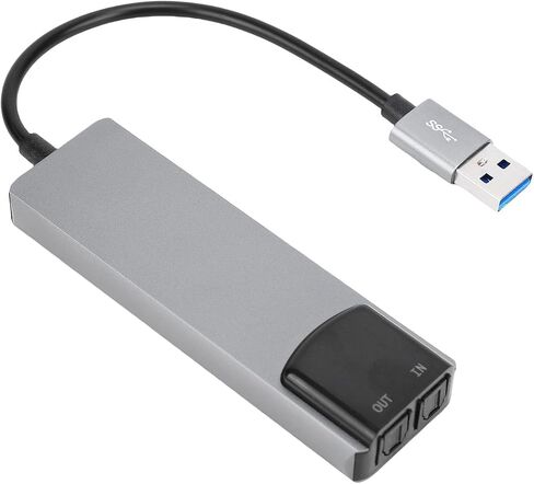 Yoidesu 7.1 USB بطاقة صوت محيطية، بطاقة صوت خارجية للموسيقى عالية الدقة مع صوت رقمي SPDIF لأجهزة الكمبيوتر المحمول، التوصيل والتشغيل، غلاف من سبائك الألومنيوم in Saudi Arabia