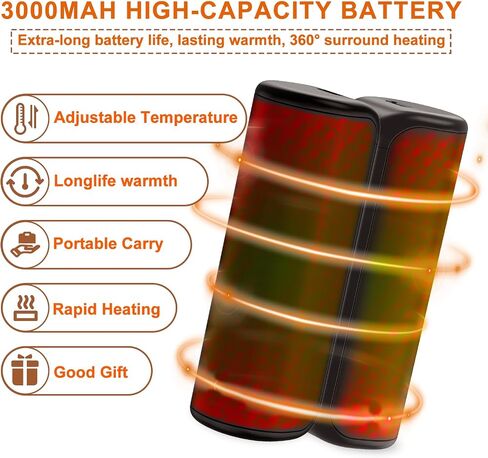 2 Pack Hand Warmers Rechargeable, Portable Electric Hand Warmers Reusable Fast Heating, Fits in Gloves for Winter Sports Hunting Accessories Outdoor/Indoor/Warm Gifts for Men Women in Saudi Arabia