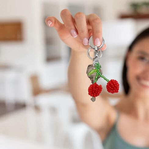 2 Piece Sweet Cherry Beads Cell Phone Pendant for Cell Phone Aesthetic Cell Phone Pendant for Cell Phone Bag Camera Pendant Decor Keychain Bag charm in Saudi Arabia