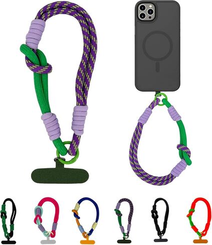 Cell Phone Wrist Strap Lanyard Handmade Phone Holder Keychain Wristlet Anti Loss Slip-resistant Terylene Colorful Portable Thick with Tether Tab Compatible for Cell Phone for Women Men, 1Pcs Violet in Saudi Arabia