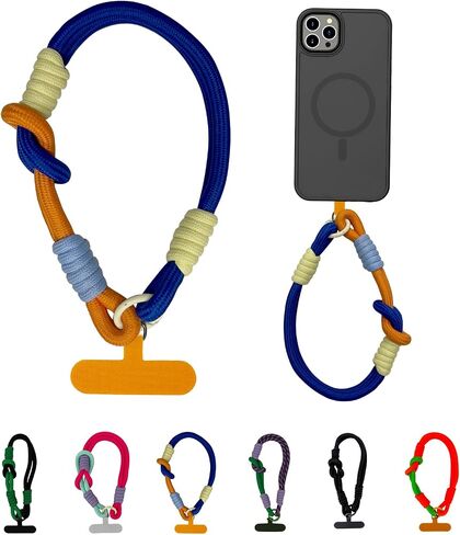 Cell Phone Wrist Strap Lanyard Handmade Phone Holder Keychain Wristlet Anti Loss Slip-resistant Terylene Colorful Portable Thick with Tether Tab Compatible for Cell Phone for Women Men, 1Pcs Violet in Saudi Arabia