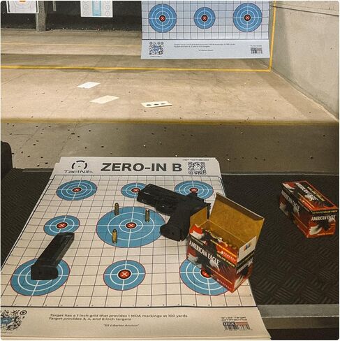 Zero-in B Paper Targets - 18 x 24 Inches Paper - Made in USA - 25 Pack - PN P02Z02-025F - Free Mobile App in Saudi Arabia
