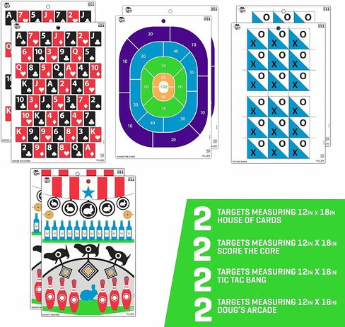 Allen Company EZ Aim Fun Get The Game On Paper Shooting Targets، 12 بوصة عرض × 18 بوصة ارتفاع، 8 عبوات، متعددة in Saudi Arabia