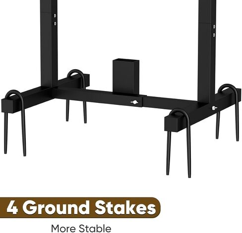 2-in-1 Shooting Target Stand Holder with 10pcs 17x25 Inch Paper Targets for Outdoor, Heavy Duty Range Base Adjustable Width from 8" to 24" for Cardboard Silhouette and Steel Target, Black in Saudi Arabia