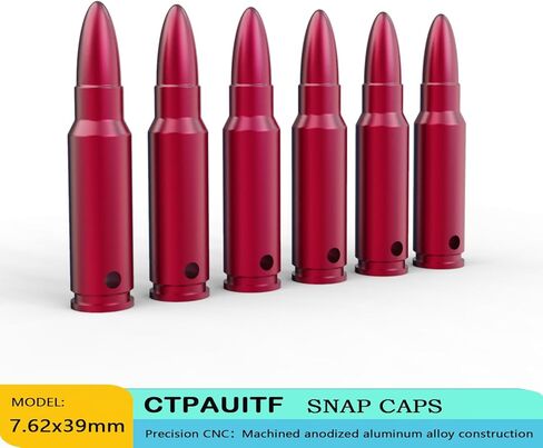 Training Snap Caps Dummy Rounds, Durable CNC-Machined Aluminum Alloy Safe for Handling Drills & Dry Fire Practice, Ideal for Shooting Skill Training. in Saudi Arabia