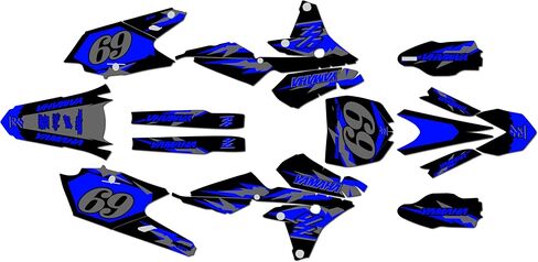 مجموعة الرسومات لـ Yamaha YZ 250F (2014-2018) Series Vintage Magenta 09 MIL-Dirt Bike Custom Racing Decals Kit ، in Kuwait