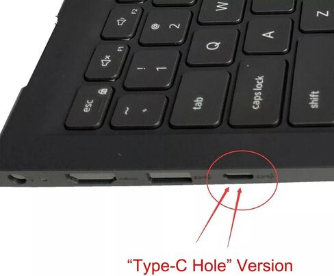 Replacement for Dell Inspiron 15 3510 3511 3515 3520 Laptop Upper Case Palmrest Backlit/Non-Backlit Keyboard USB/Type-C Hole Assembly Part 09CJN3 054WVM (Inspiron 15 3510 Non-Backlit & USB Hole) in Saudi Arabia