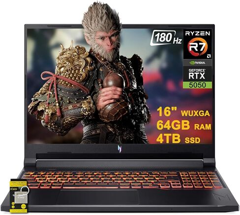 acer Nitro V 16 AI Gaming Laptop 16" WUXGA IPS 180Hz AMD Zen 4 Octa-Core Ryzen 7 260 32GB RAM 1TB SSD GeForce RTX 5050 (Up to 421 AI Tops) Backlit Win11 w/ICP Hub in Saudi Arabia