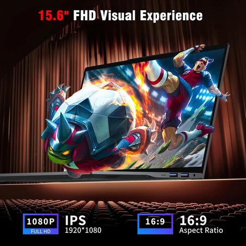 كمبيوتر محمول مقاس 15.6 بوصة، أجهزة كمبيوتر محمولة مع معالج أساسي (يصل إلى 3.40 جيجا هرتز)، كمبيوتر محمول للألعاب، ذاكرة وصول عشوائي 16 جيجا بايت، ذاكرة تخزين داخلية 512 جيجا بايت، FHD 1920 x 1080، أجهزة كمبيوتر محمولة تقليدية Win 11 Pro مع WIFI BT 5.0 Ne in Kuwait