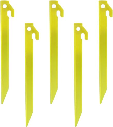 Hordion 12 حزمة من حصص الخيمة البلاستيكية، 9 بوصة أوتاد خيمة الشاطئ الثقيلة أوتاد المظلة للتخييم وحقائب الظهر والبستنة، برتقالي in Kuwait