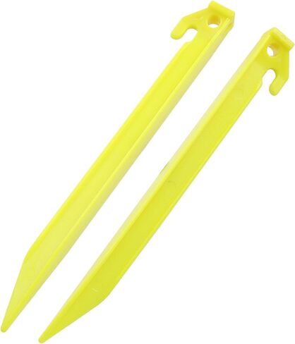 Hordion 12 حزمة من حصص الخيمة البلاستيكية، 9 بوصة أوتاد خيمة الشاطئ الثقيلة أوتاد المظلة للتخييم وحقائب الظهر والبستنة، برتقالي in Kuwait