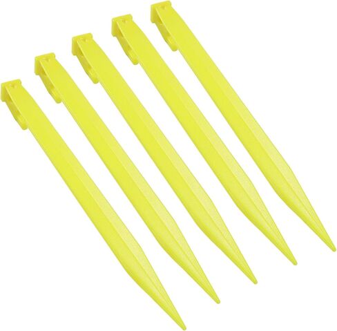 Hordion 12 حزمة من حصص الخيمة البلاستيكية، 9 بوصة أوتاد خيمة الشاطئ الثقيلة أوتاد المظلة للتخييم وحقائب الظهر والبستنة، برتقالي in Kuwait