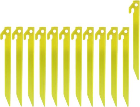 Hordion 12 حزمة من حصص الخيمة البلاستيكية، 9 بوصة أوتاد خيمة الشاطئ الثقيلة أوتاد المظلة للتخييم وحقائب الظهر والبستنة، برتقالي in Kuwait