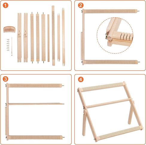 WILLOWDALE 25.2" H x 19.3" W Weaving Loom with Stand Wooden Multi-Craft Weaving Loom Arts & Crafts, Extra-Large Frame, Develops Creativity Weaving Frame Loom with Stand for Beginner in Saudi Arabia