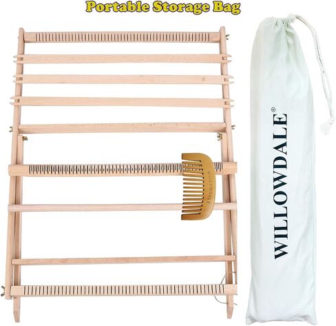 WILLOWDALE Multi-Craft Weaving Loom Large Frame 16.5" x 15.7" x 1.2" Wooden Loom Tapestry Loom Creative DIY Weaving Art & Crafts for Kids, Beginners, Experts in Saudi Arabia