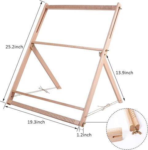WILLOWDALE Multi-Craft Weaving Loom Large Frame 16.5" x 15.7" x 1.2" Wooden Loom Tapestry Loom Creative DIY Weaving Art & Crafts for Kids, Beginners, Experts in Saudi Arabia