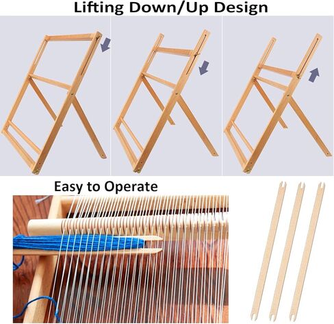 WILLOWDALE Multi-Craft Weaving Loom Large Frame 16.5" x 15.7" x 1.2" Wooden Loom Tapestry Loom Creative DIY Weaving Art & Crafts for Kids, Beginners, Experts in Saudi Arabia