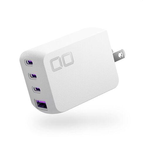 كتلة شاحن CIO 65W GaN، محول مدمج 4 منافذ مع 3 منافذ USB-C و1 USB-A، بحد أقصى 67 وات USBC للشحن السريع متعدد الأجهزة، كتلة شاحن حائط متعدد الأجهزة للكمبيوتر المحمول/الهاتف/الكمبيوتر اللوحي، NovaPort Quad II 67W3C1A (أسود) in Kuwait