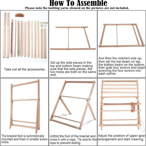 WILLOWDALE Multi-Craft Weaving Loom Large Frame 16.5" x 15.7" x 1.2" Wooden Loom Tapestry Loom Creative DIY Weaving Art & Crafts for Kids, Beginners, Experts in Saudi Arabia