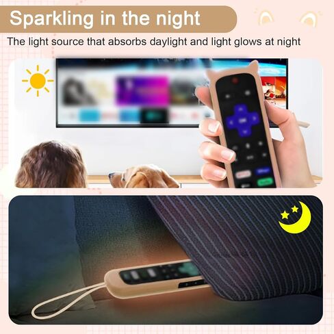 Glow in The Dark Remote Control Cover Anti-Slip Protective Sleeve for Smart TV Living Room Bedroom Use for Mom 1 Pcs(Green) in Saudi Arabia