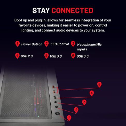كمبيوتر Skytech Gaming Crystal للألعاب، AMD Ryzen 7 5700 3.7 جيجا هرتز، NVIDIA RTX 5060، 1 تيرابايت NVMe SSD، 16 جيجابايت DDR4 RAM 3200، 650 واط Gold PSU، Wi-Fi، Win 11، سطح مكتب للألعاب in Saudi Arabia