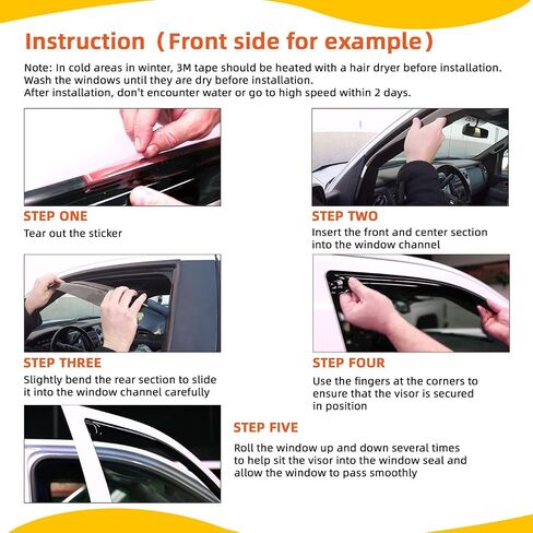 4pcs Out-Channel Smoke Tint Rain Guard Compatible with Compatible with 2018-2022 Enclave Tape-On Vent Deflector Window Visors Car Accessories in Saudi Arabia