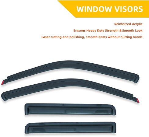 4pcs Out-Channel Smoke Tint Rain Guard Compatible with Compatible with 2018-2022 Enclave Tape-On Vent Deflector Window Visors Car Accessories in Saudi Arabia